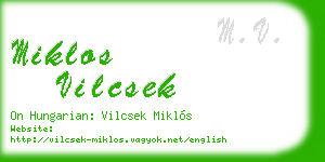 miklos vilcsek business card